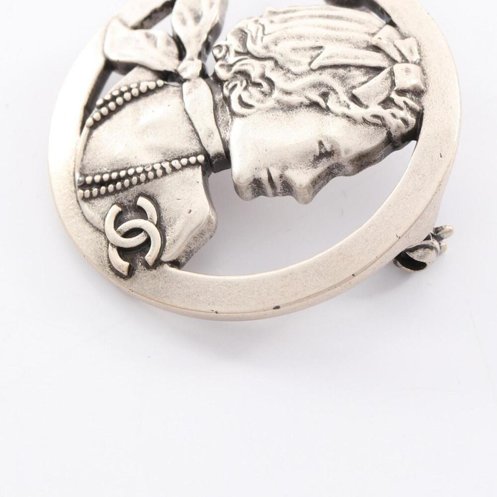 CHANEL Authentic Silver Logo Brooch - Picture 4 of 5